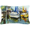 Micasa Yellow Boat Ii Sailboat Canvas Fabric Decorative Pillow MI889281